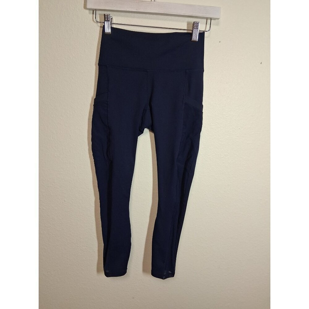 Fabletics Leggings Powerhold Athletic Yoga Gym Workout Blue Women's Size XXS